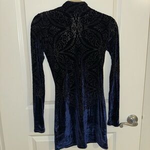 Free people blue velvet bodycon dress